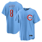 BIPIHUC C.Cubs #8 Ian Happ Player Light Blue Home Game Stitched Jerseys