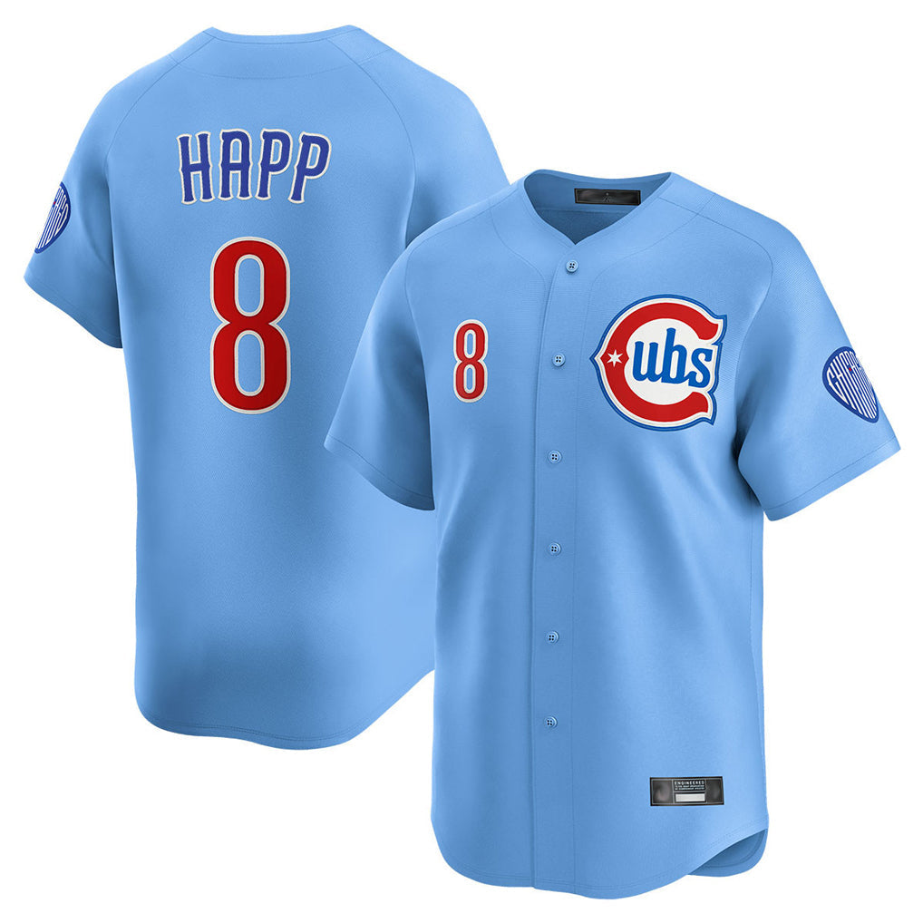 BIPIHUC C.Cubs #8 Ian Happ Player Light Blue Limited Home Stitched Jerseys