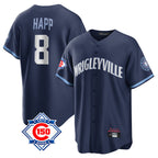 BIPIHUC C.Cubs #8 Ian Happ Player Navy 150th Anniversary City Connect Home Game Stitched Jerseys
