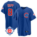 BIPIHUC C.Cubs #8 Ian Happ Player Royal 150th Anniversary Home Game Stitched Jerseys