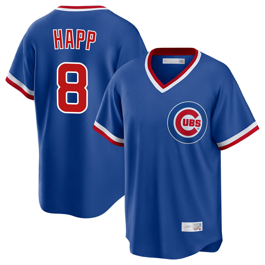 BIPIHUC C.Cubs #8 Ian Happ Player Royal T-shirt Cooperstown Collection Limited Stitched Jerseys