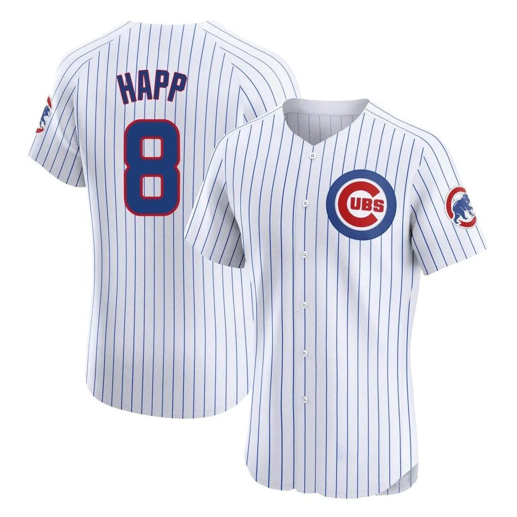 BIPIHUC C.Cubs #8 Ian Happ Player White Limited Elite Home Game Stitched Jerseys