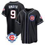 BIPIHUC C.Cubs #9 Miguel Amaya Player Black Fashion Out 150th Anniversary Game Stitched Jerseys