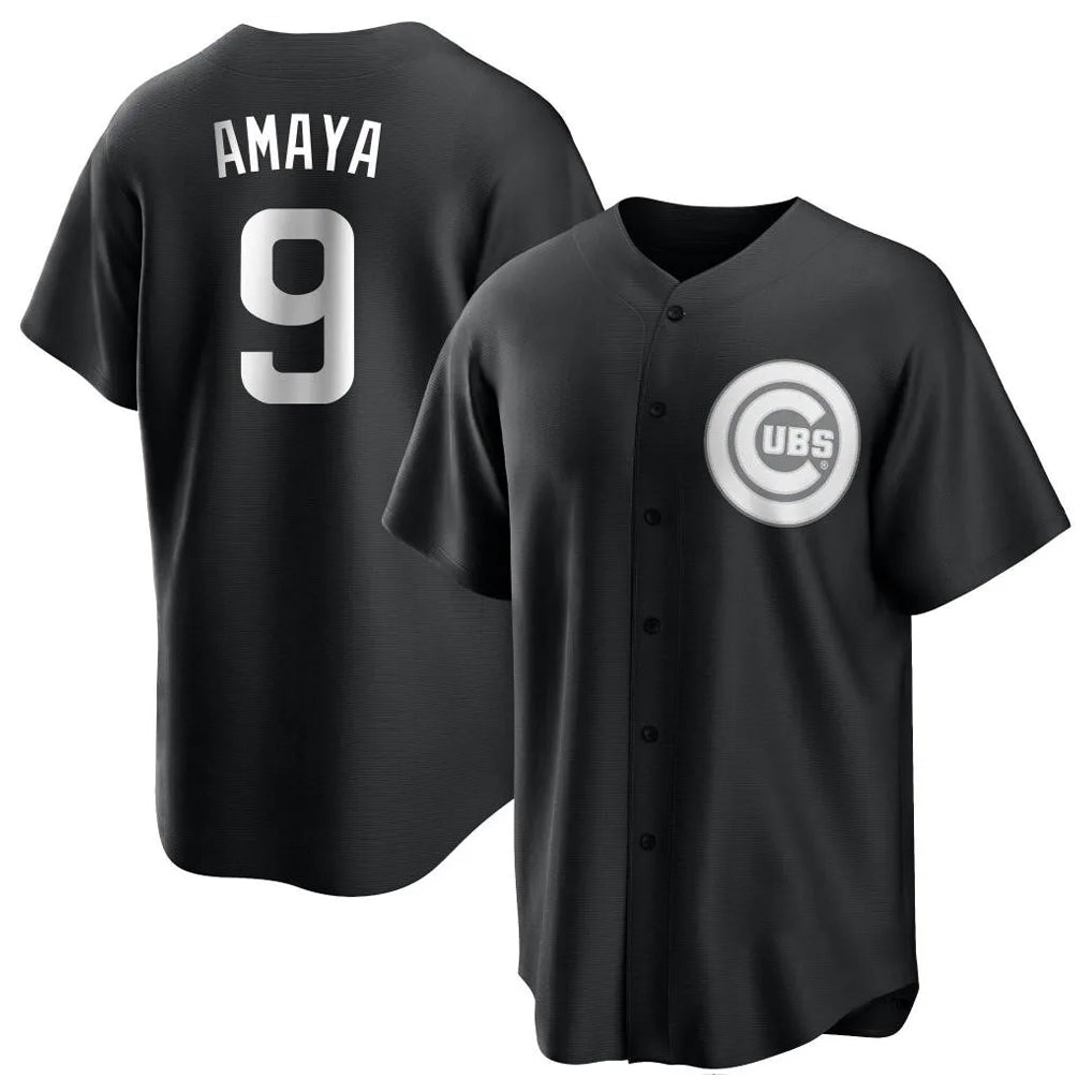 BIPIHUC C.Cubs #9 Miguel Amaya Player Black Game Stitched Jerseys