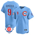 BIPIHUC C.Cubs #9 Miguel Amaya Player Light Blue 150th Anniversary Limited Home Stitched Jerseys