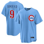 BIPIHUC C.Cubs #9 Miguel Amaya Player Light Blue Home Game Stitched Jerseys