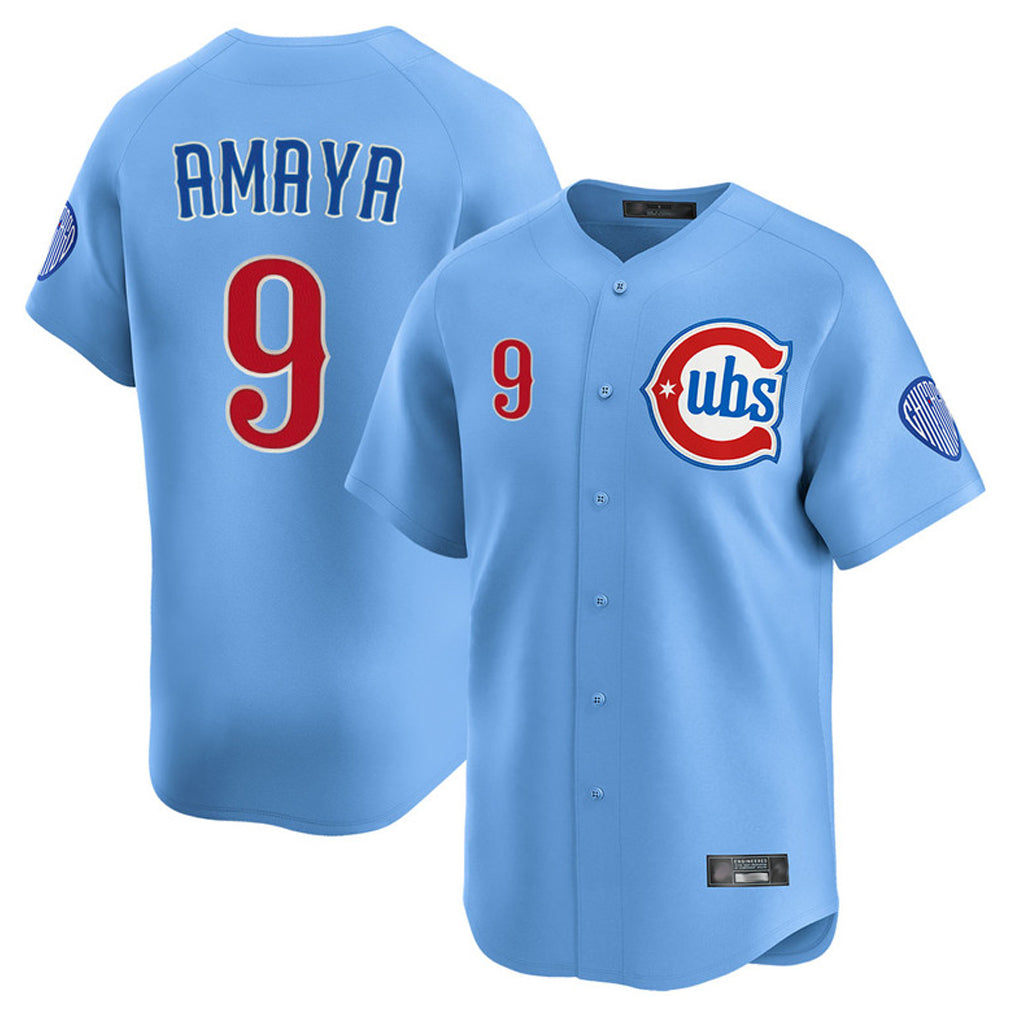 BIPIHUC C.Cubs #9 Miguel Amaya Player Light Blue Limited Home Stitched Jerseys