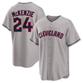 BIPIHUC C.Guardians #24 Triston McKenzie Player Gray Game Home Stitched Jerseys