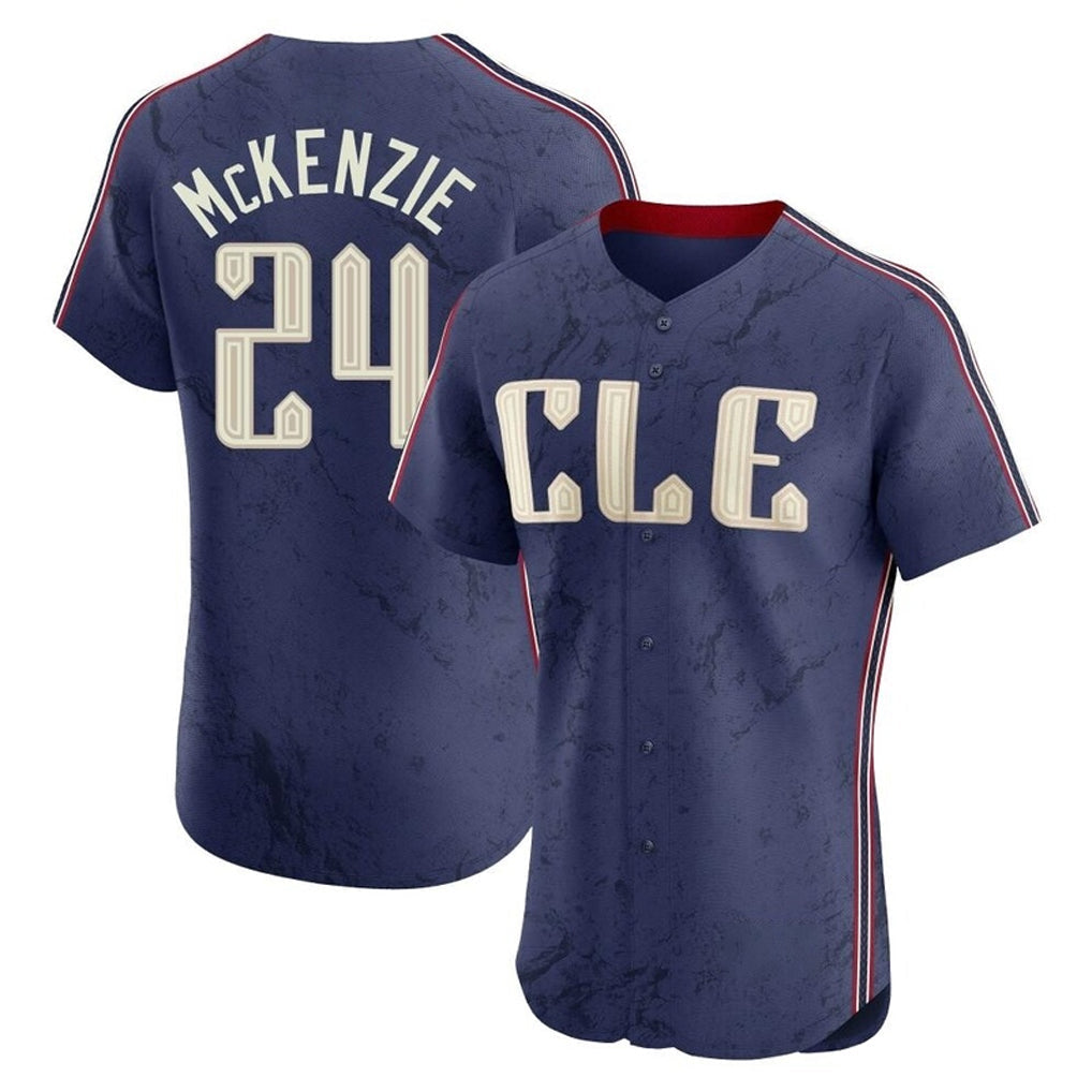 BIPIHUC C.Guardians #24 Triston McKenzie Player Navy City Connect Limited Elite Home Stitched Jerseys