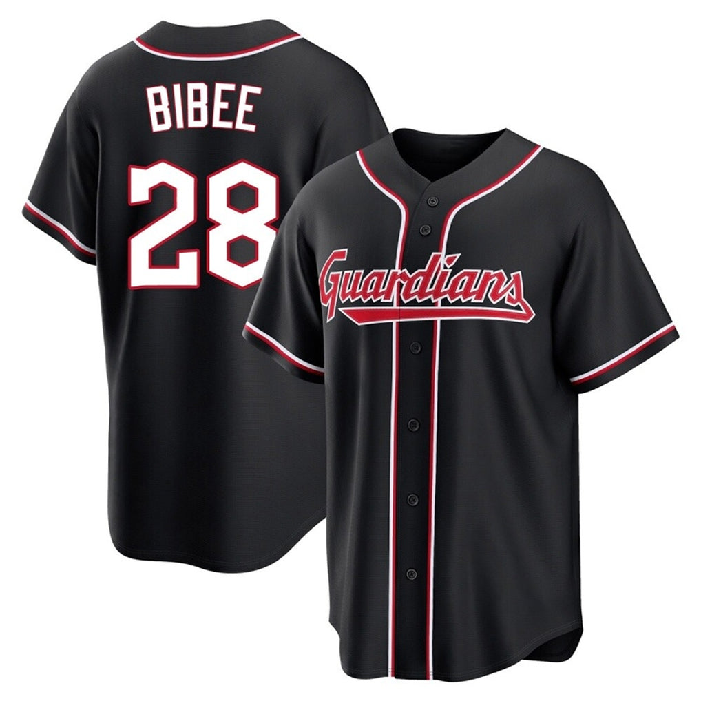 BIPIHUC C.Guardians #28 Tanner Bibee Player Black Fashion Out Home Game Stitched Jerseys