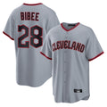 BIPIHUC C.Guardians #28 Tanner Bibee Player Gray Home Game Stitched Jerseys