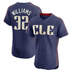 BIPIHUC C.Guardians #32 Gavin Williams Player Navy City Connect Limited Elite Home Stitched Jerseys