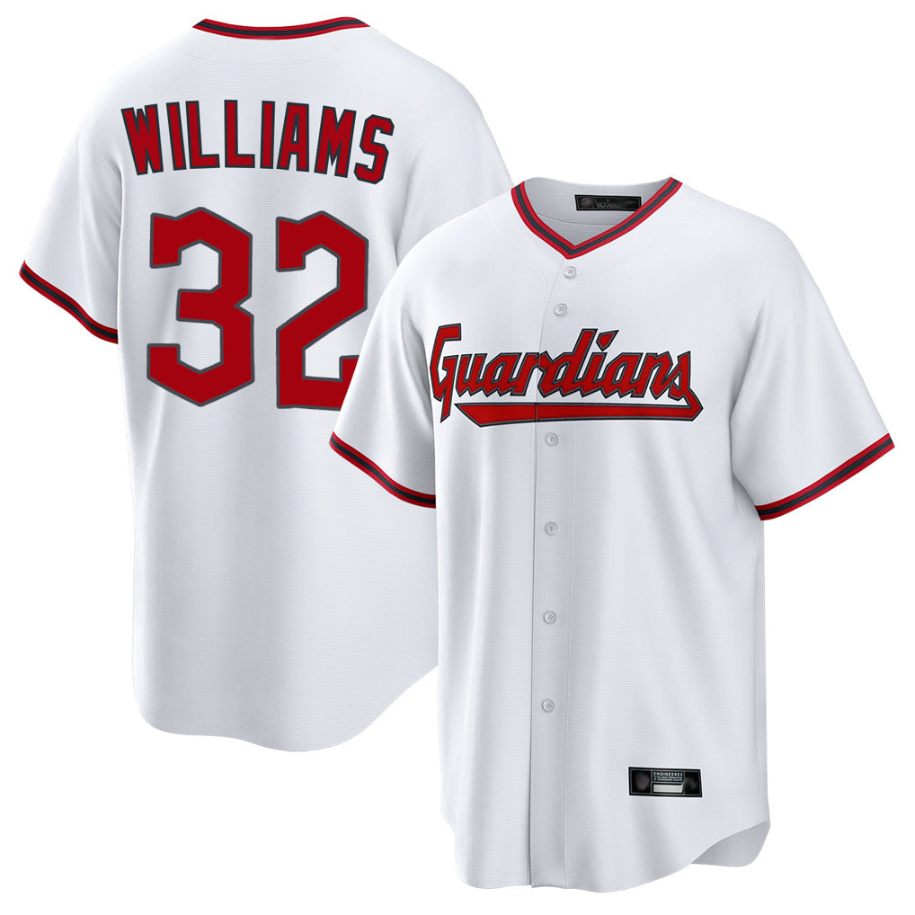 BIPIHUC C.Guardians #32 Gavin Williams Player White Game Home Stitched Jerseys