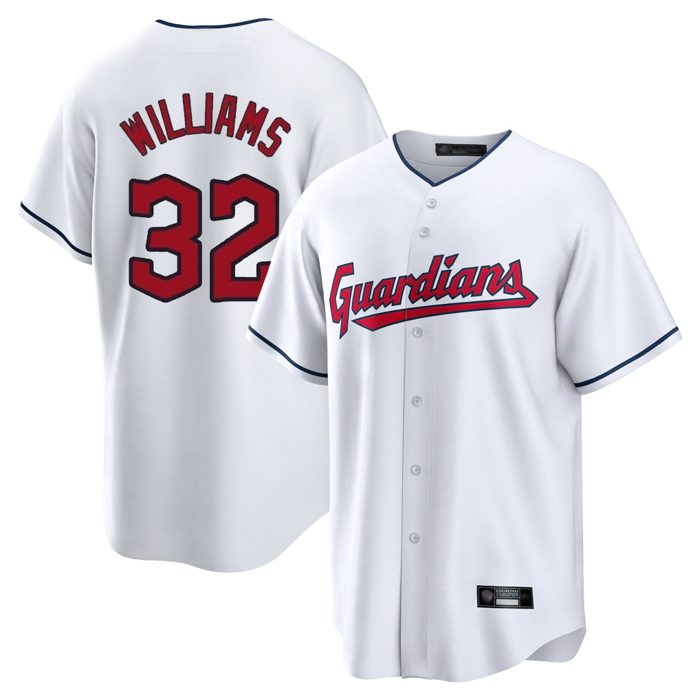 BIPIHUC C.Guardians #32 Gavin Williams Player White Home Game Stitched Jerseys