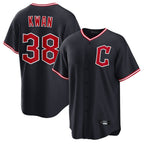 BIPIHUC C.Guardians #38 Steven Kwan Player Navy Home Game Stitched Jerseys
