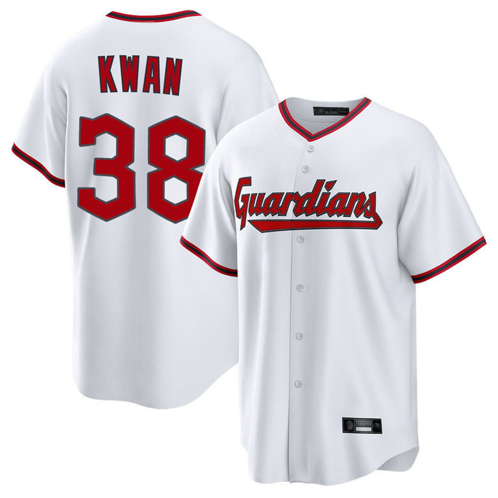 BIPIHUC C.Guardians #38 Steven Kwan Player White Game Home Stitched Jerseys
