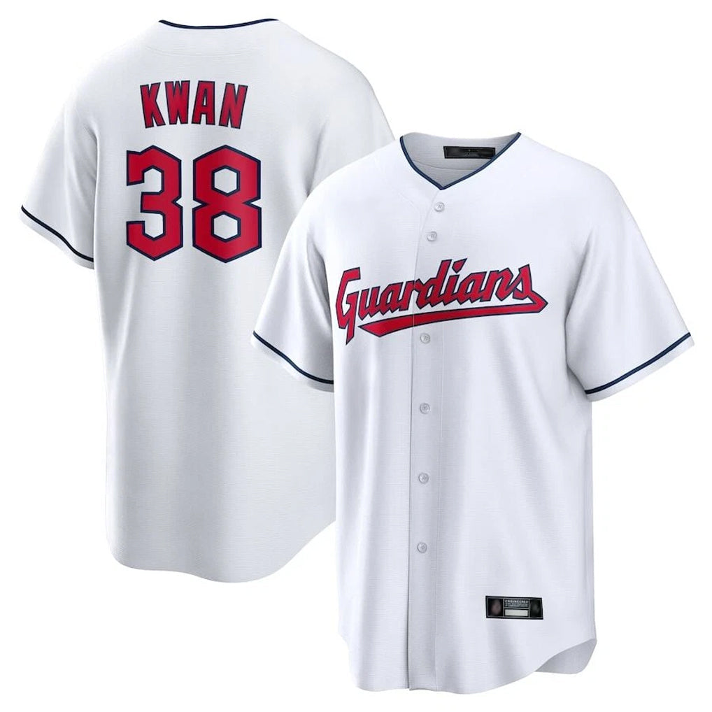 BIPIHUC C.Guardians #38 Steven Kwan Player White Home Game Stitched Jerseys