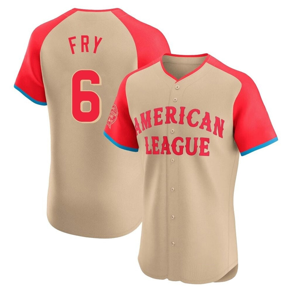 BIPIHUC C.Guardians #6 David Fry Player Cream American League All-Star Limited Elite Home Stitched Jerseys
