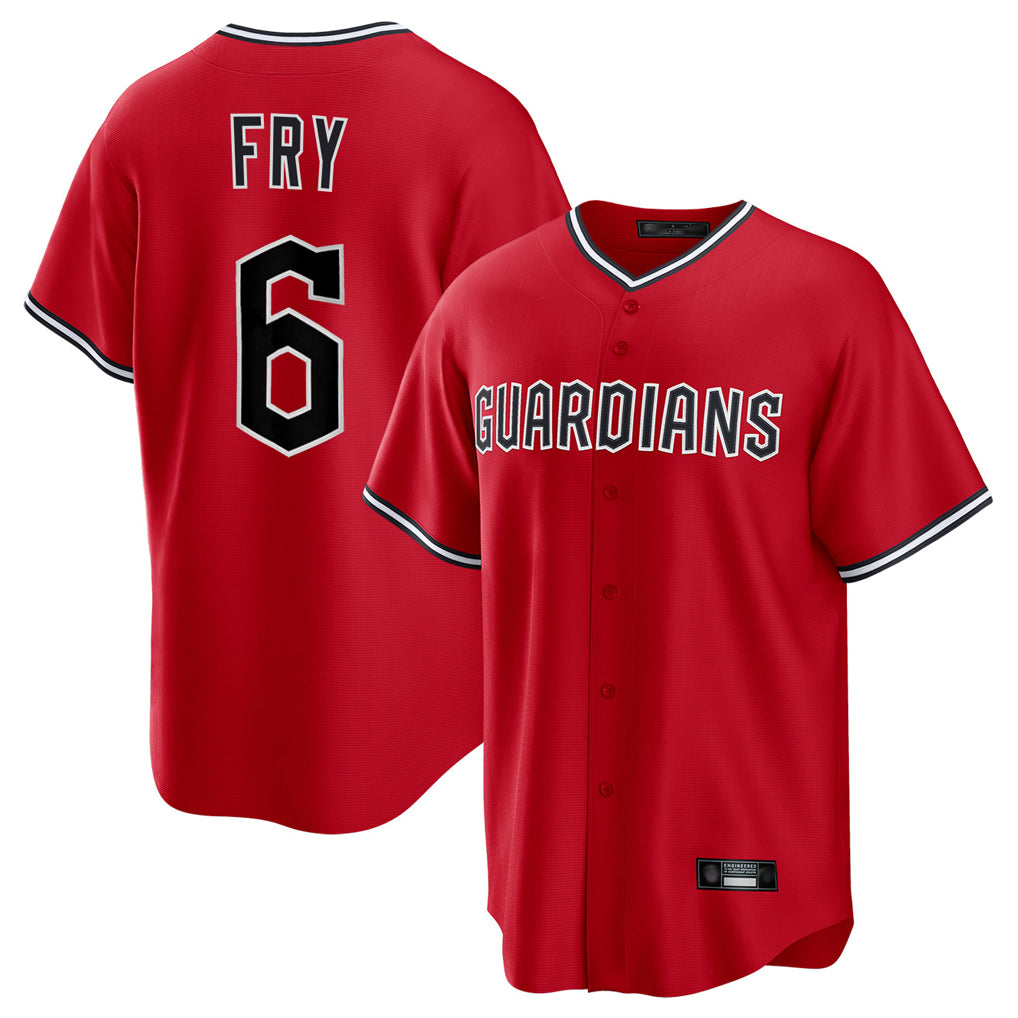 BIPIHUC C.Guardians #6 David Fry Player Red Home Game Stitched Jerseys