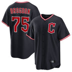 BIPIHUC C.Guardians #75 Connor Brogdon Player Navy Home Game Stitched Jerseys