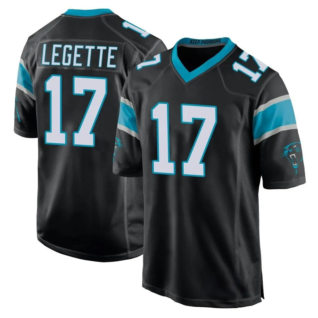 BIPIHUC C.Panthers #17 Xavier Legette Player Black Game Stitched Jerseys