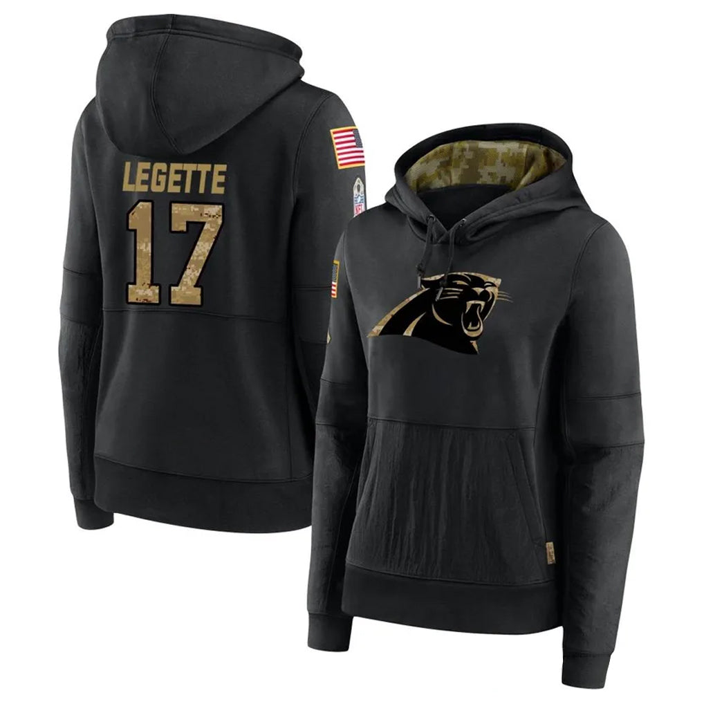 BIPIHUC C.Panthers #17 Xavier Legette Player Black Salute to Service HoodiesStitched  Jerseys