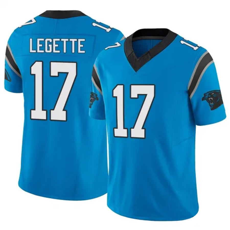 BIPIHUC C.Panthers #17 Xavier Legette Player Blue Vapor F.U.S.E. Limited Stitched Jerseys
