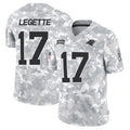 BIPIHUC C.Panthers #17 Xavier Legette Player Salute to Service Limited Arctic Camo Stitched Jerseys