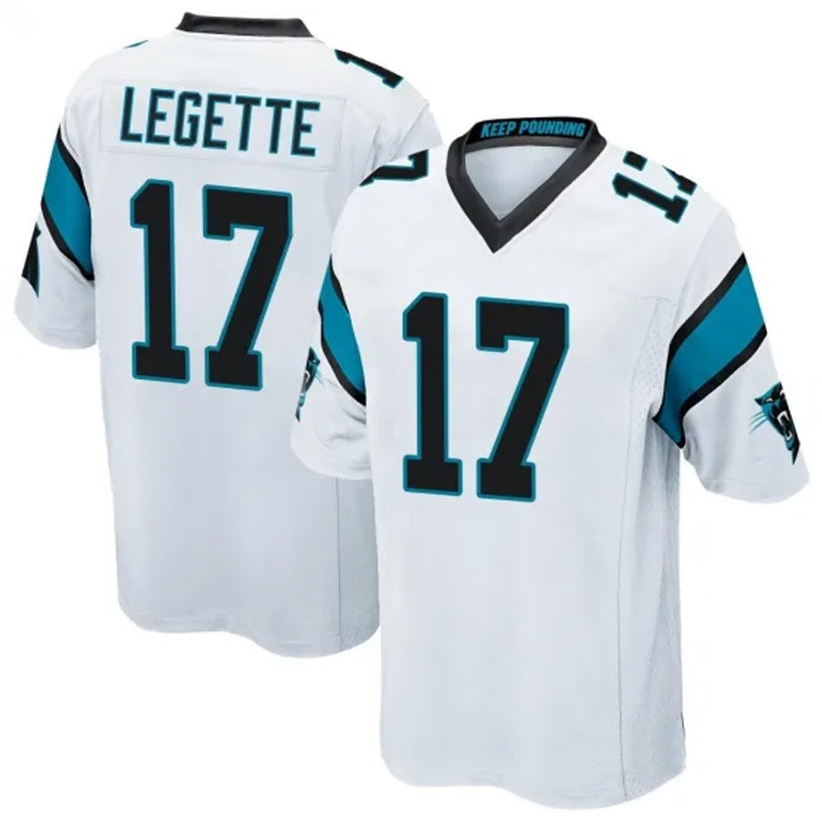 BIPIHUC C.Panthers #17 Xavier Legette Player White Home Game Stitched Jerseys