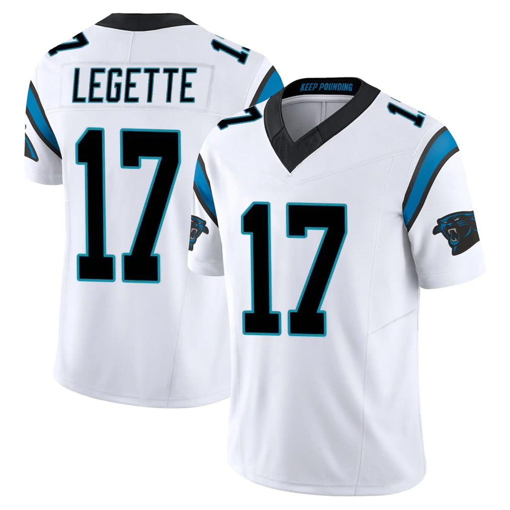 BIPIHUC C.Panthers #17 Xavier Legette Player White Vapor F.U.S.E. Limited Home Game Stitched Jerseys