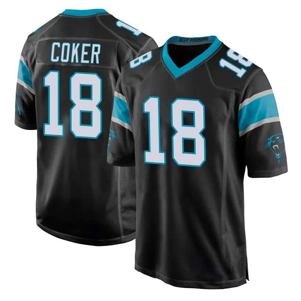 BIPIHUC C.Panthers #18 Jalen Coker Player Black Game Stitched Jerseys