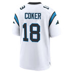 BIPIHUC C.Panthers #18 Jalen Coker Player White Home Game Stitched Jerseys