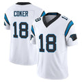 BIPIHUC C.Panthers #18 Jalen Coker Player White Vapor F.U.S.E. Limited Home Game Stitched Jerseys