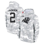 BIPIHUC C.Panthers #2 Michael Jackson Player Arctic Camo Salute to Service Pullover Hoodies Limited Game Stitched Jerseys