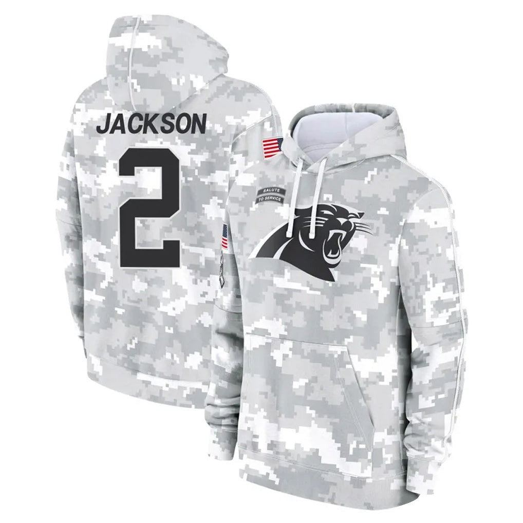 BIPIHUC C.Panthers #2 Michael Jackson Player Arctic Camo Salute to Service Pullover Hoodies Limited Game Stitched Jerseys