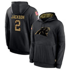 BIPIHUC C.Panthers #2 Michael Jackson Player Black Salute to Service Pullover Hoodies Limited Game Stitched Jerseys