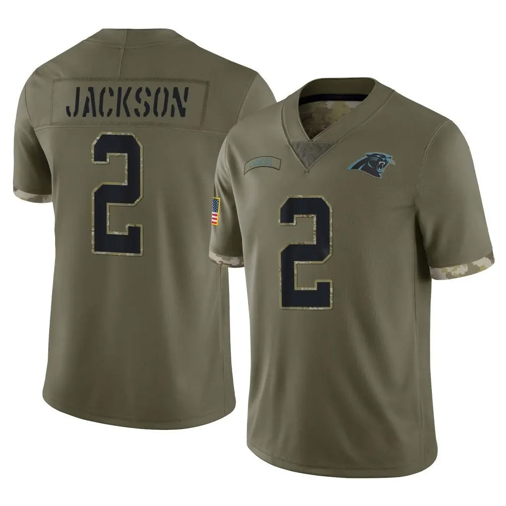 BIPIHUC C.Panthers #2 Michael Jackson Player Olive Salute to Service Game Stitched Jerseys
