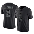 BIPIHUC C.Panthers #2 Mike Jackson Player Black Limited Reflective Game Stitched Jerseys