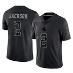 BIPIHUC C.Panthers #2 Mike Jackson Player Black Limited Reflective Game Stitched Jerseys