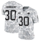 BIPIHUC C.Panthers #30 Chuba Hubbard Player Arctic Camo Salute to Service Limited  Jerseys