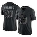 BIPIHUC C.Panthers #30 Chuba Hubbard Player Black Limited Reflective Stitched Jerseys