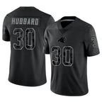 BIPIHUC C.Panthers #30 Chuba Hubbard Player Black Limited Reflective Stitched Jerseys