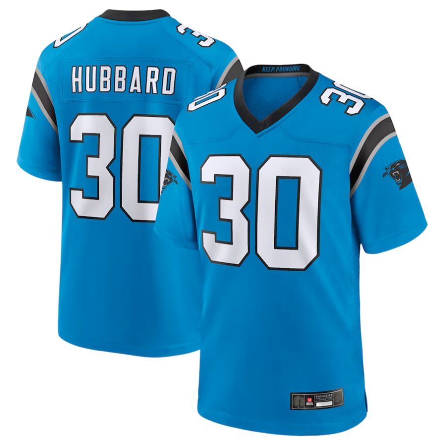 BIPIHUC C.Panthers #30 Chuba Hubbard Player Blue Game Stitched Jerseys