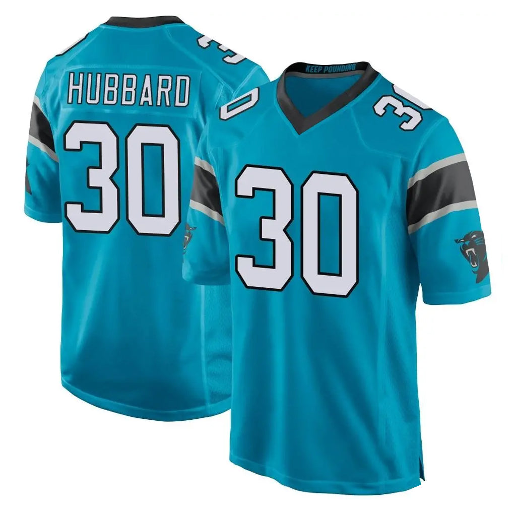 BIPIHUC C.Panthers #30 Chuba Hubbard Player Blue Game Stitched Jerseys