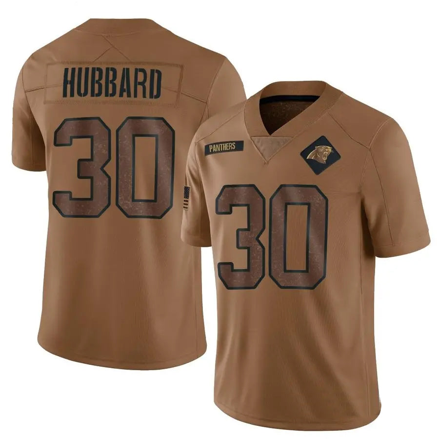 BIPIHUC C.Panthers #30 Chuba Hubbard Player Brown Salute To Service Limited Stitched Jerseys