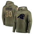 BIPIHUC C.Panthers #30 Chuba Hubbard Player Olive Salute to Service Hoodies Stitched Jerseys