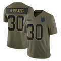 BIPIHUC C.Panthers #30 Chuba Hubbard Player Olive Salute to Service Limited Home Game Stitched Jerseys
