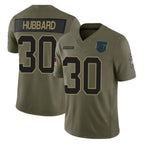 BIPIHUC C.Panthers #30 Chuba Hubbard Player Olive Salute to Service Limited Home Game Stitched Jerseys
