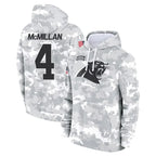 BIPIHUC C.Panthers #4 Tetairoa McMillan Player Arctic Camo Salute to Service Limited Hoodies Stitched Jerseys
