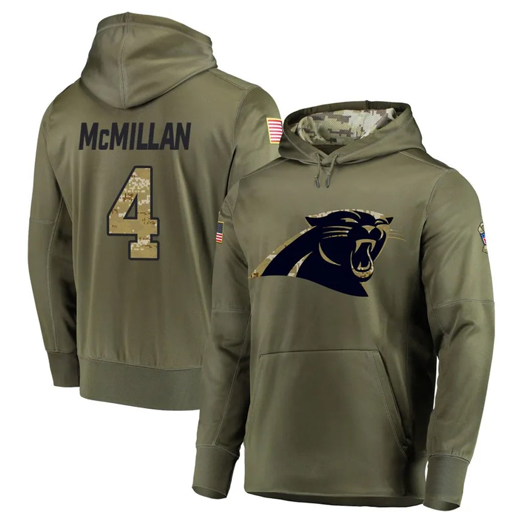 BIPIHUC C.Panthers #4 Tetairoa McMillan Player Olive Salute to Service Limited Hoodies Stitched Jerseys